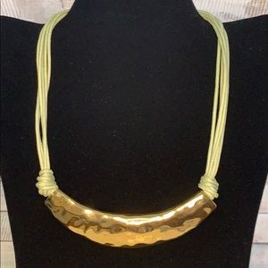 St. Thomas gold turquoise statement piece necklace GORGEOUS